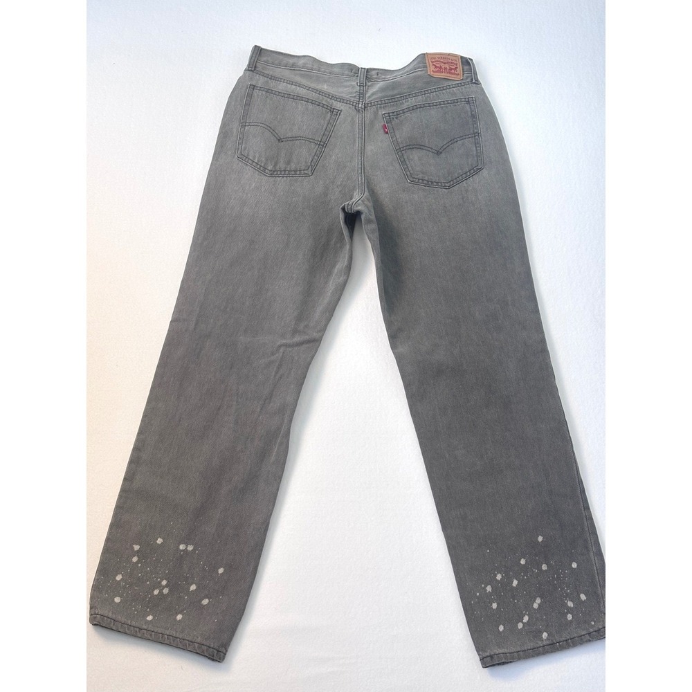 Levis‎ Low Pro Straight Jeans Charcoal Gray Paint Splatter 31 Straight Leg Denim